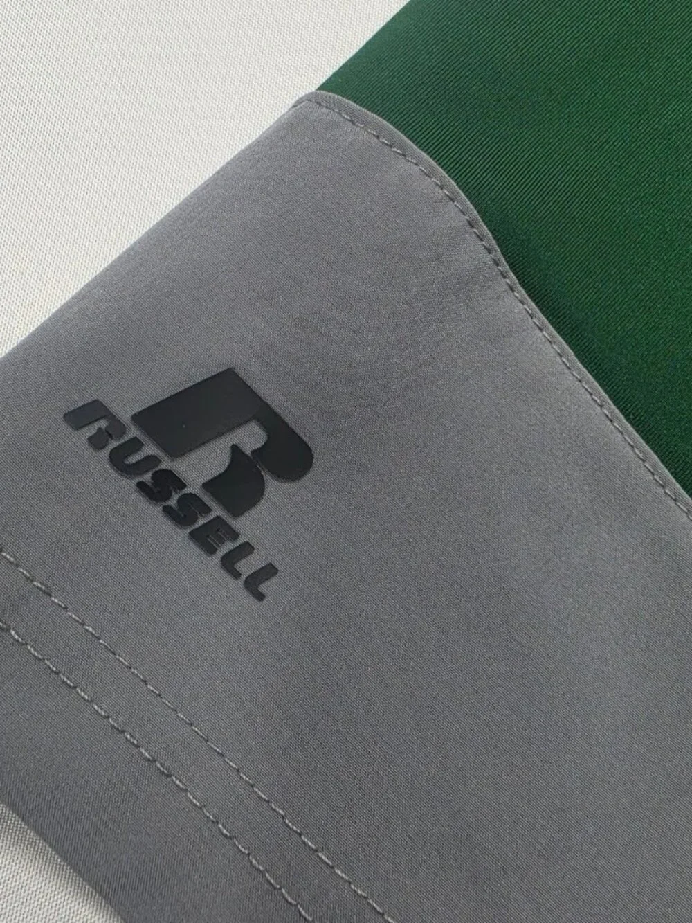 Russell Athletic Dri‑Power Green & Gray Performance Polo – Size Medium